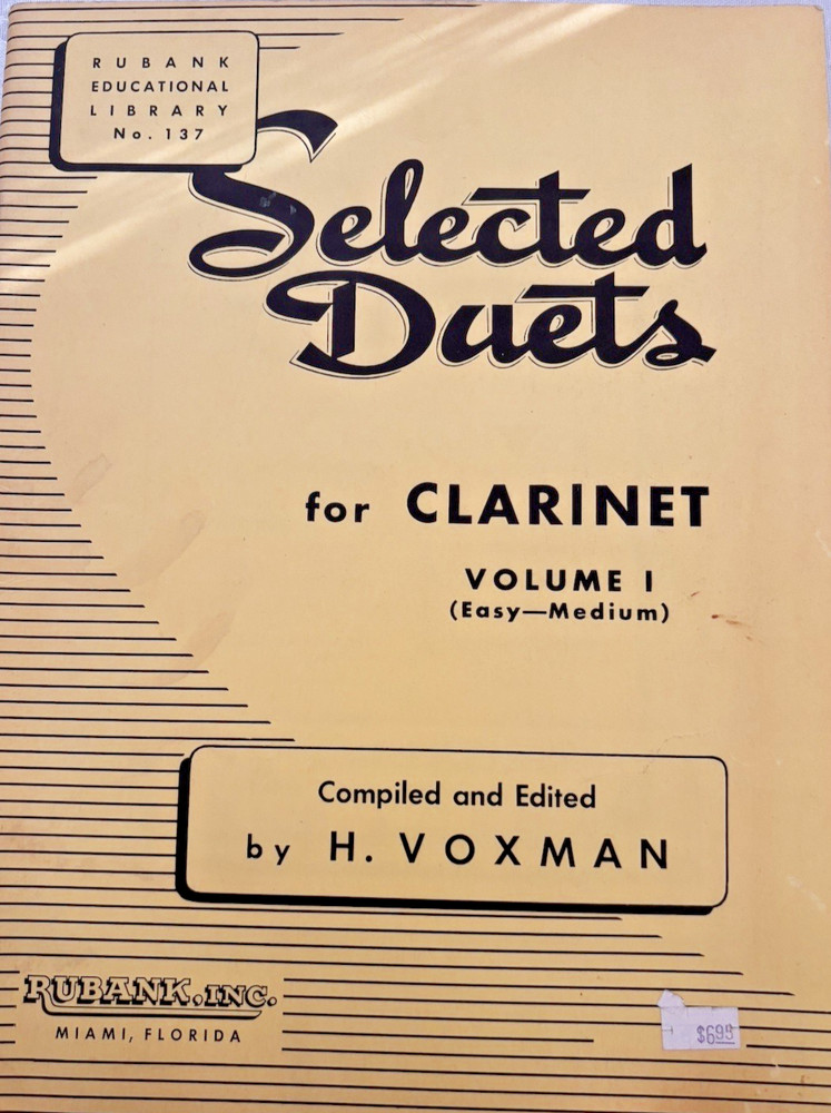Selected Duets for Clarinet Volume 1 -(Easy-Medium)