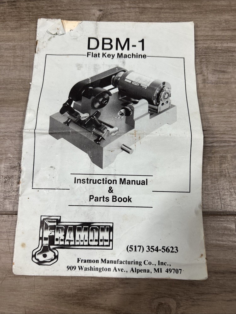 Framon DBM-1 Flat Key Cutting Machine MANUAL ONLY!!