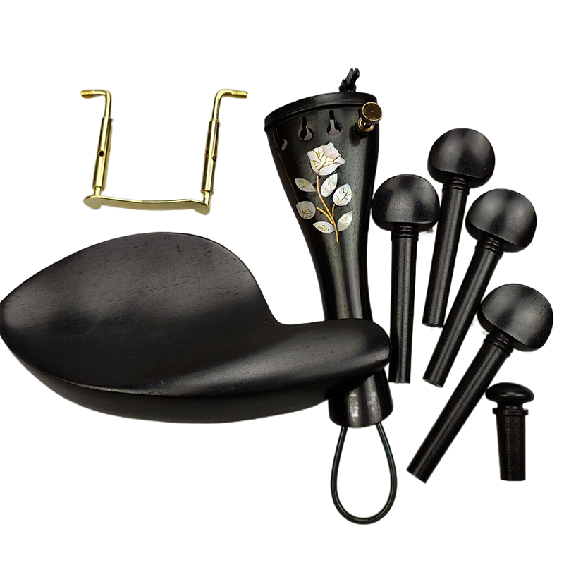 Ebony Violin Parts Kits with hardware.Insert Shells Violin Tailpiece.