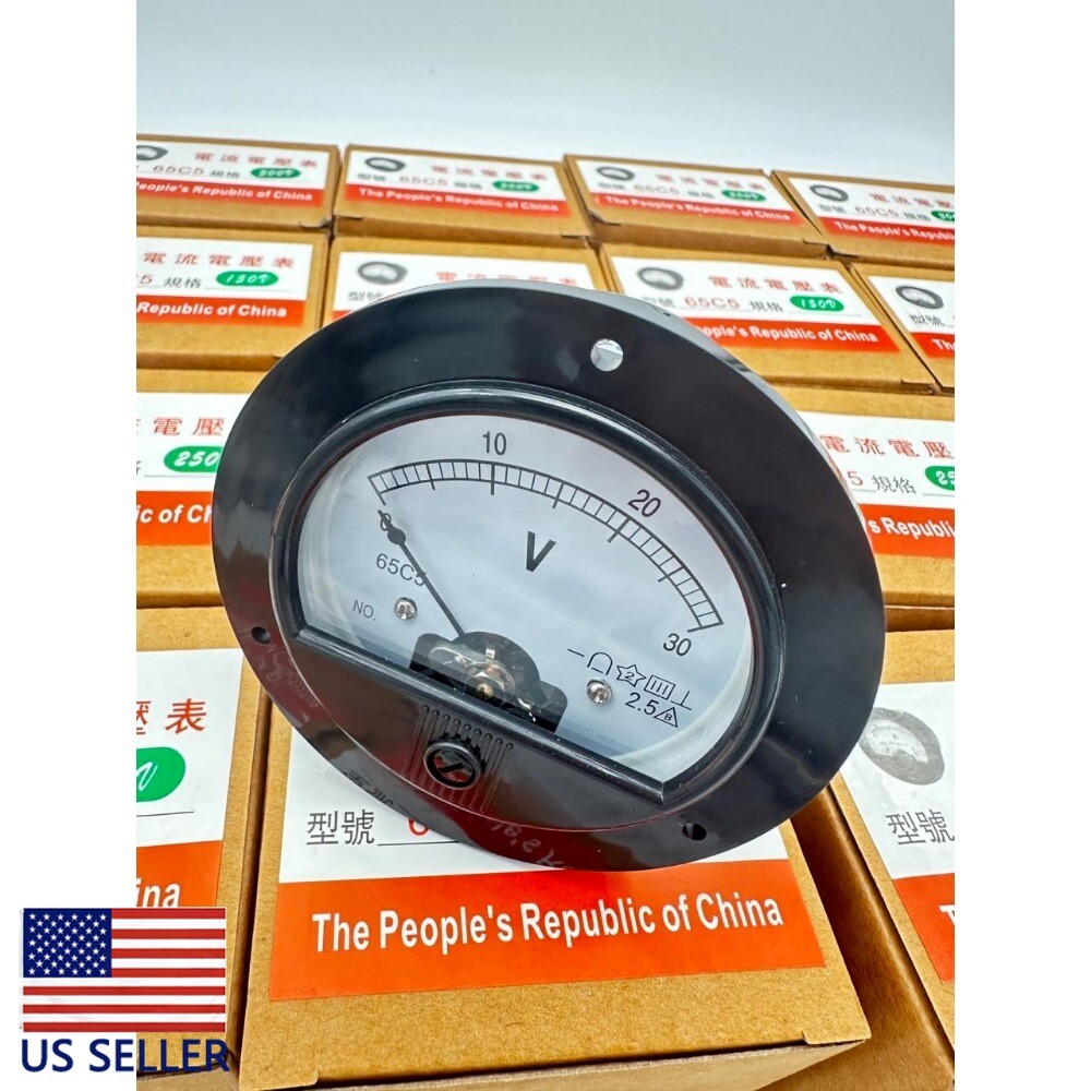 1PC DC 0 ~ 30V Round Analog Volt Pointer Needle Panel Meter Voltmeter
