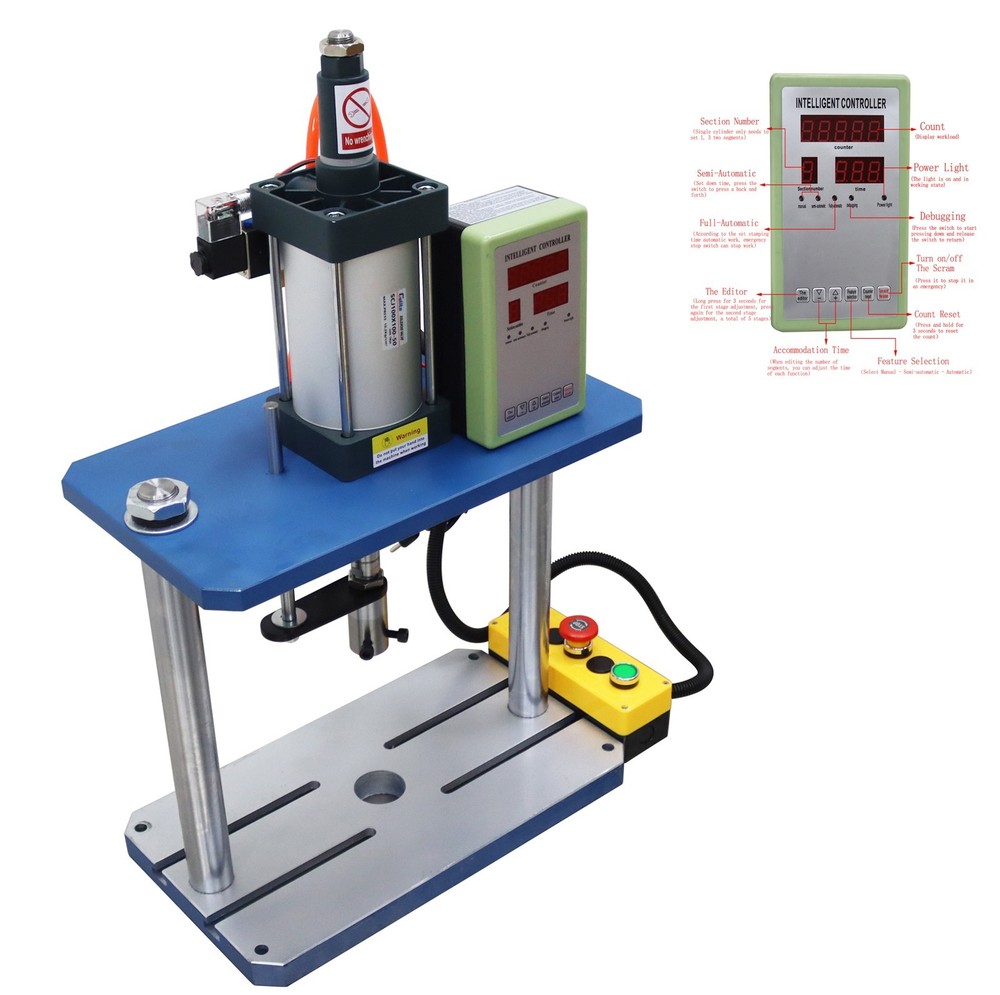 1102lb Pneumatic Punch Machine Compressed Air Punch Press w/Controller 2 Columns