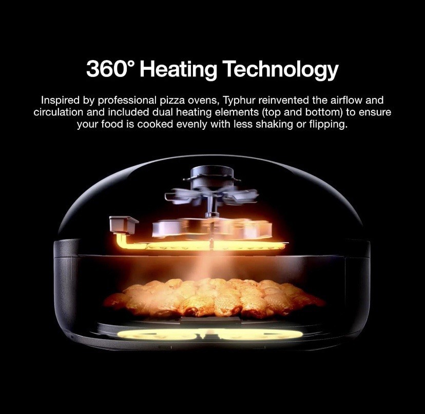 Typhur Dome 2 Air Fryer, Extra Large with Superior Airflow, Self-cleaning.