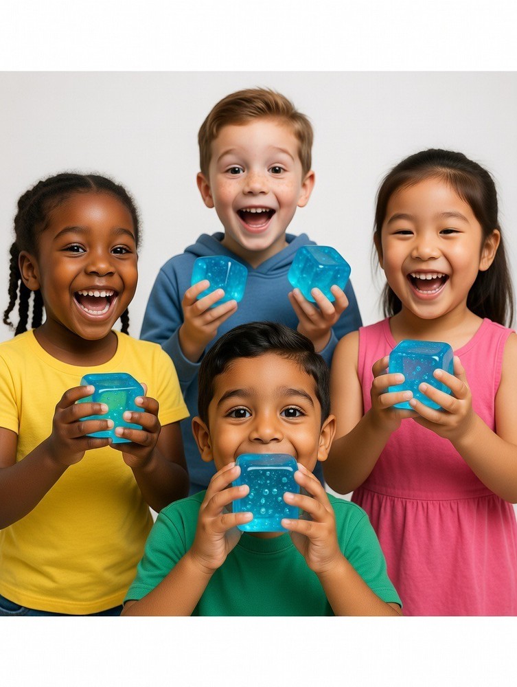 New Cube Super Squish Blue Ice Cube 5-Pack