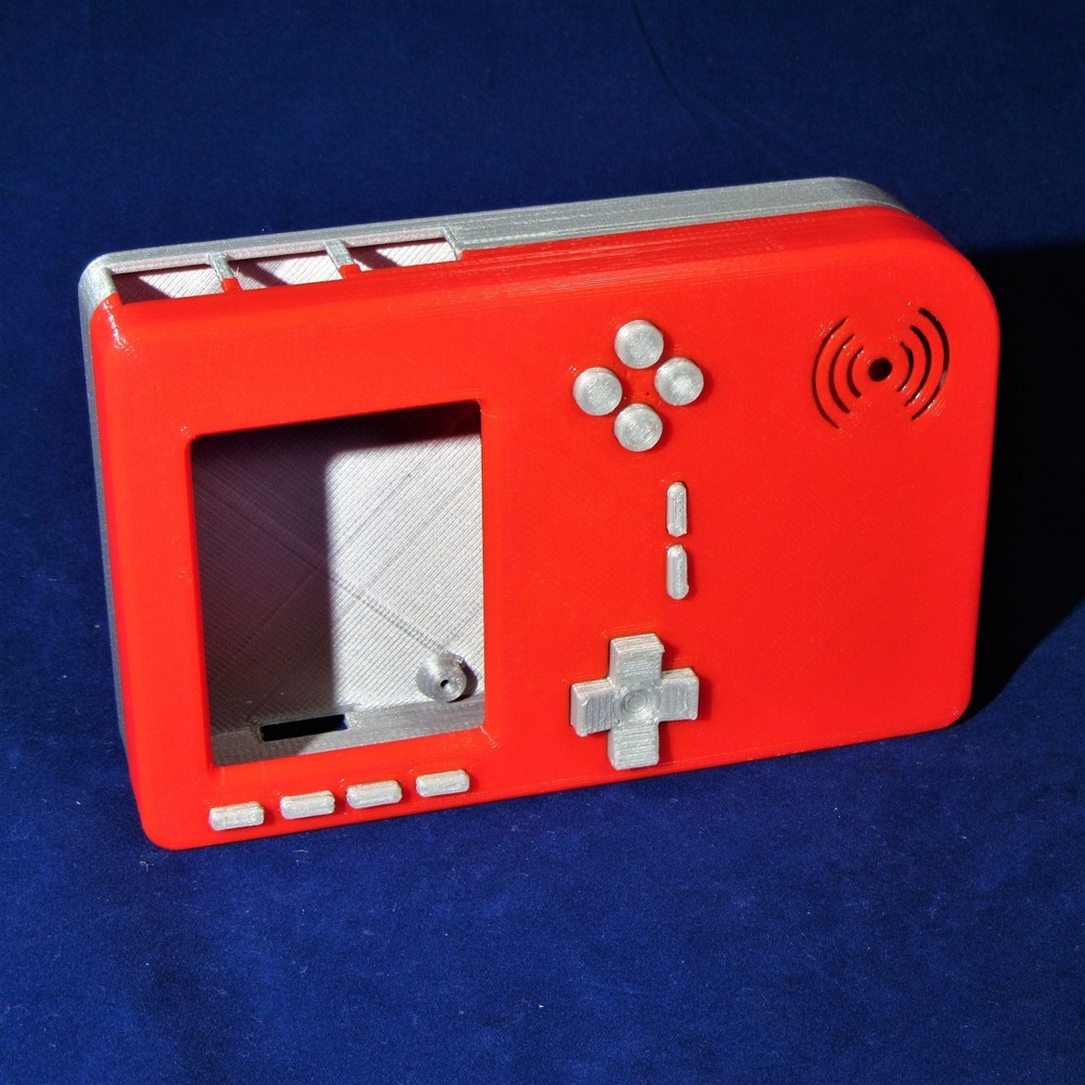 PiGRRL 2 Red & Silver Game Boy Case with Buttons & Screws for Raspberry Pi 2/3