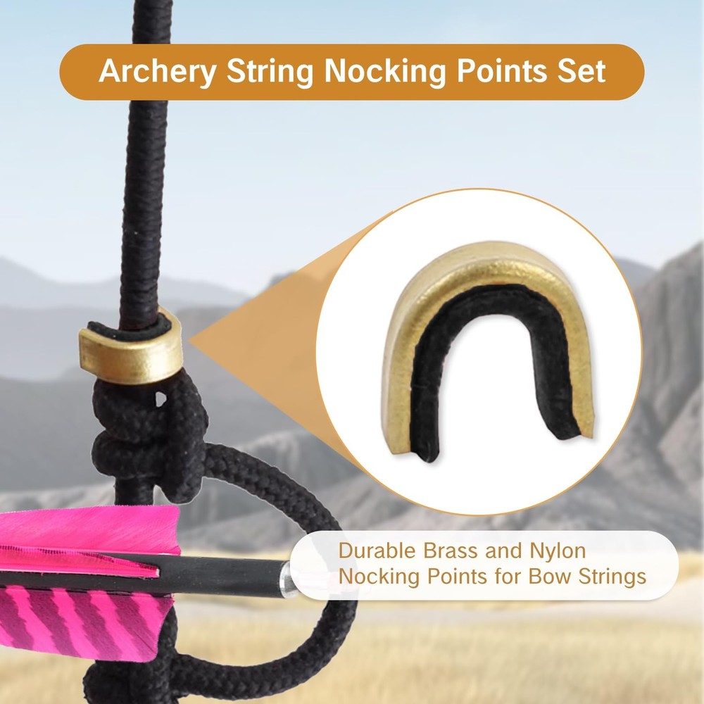 BRBASAP 10Pcs Arrow Nocks Archery String Nocking Points Bow brass