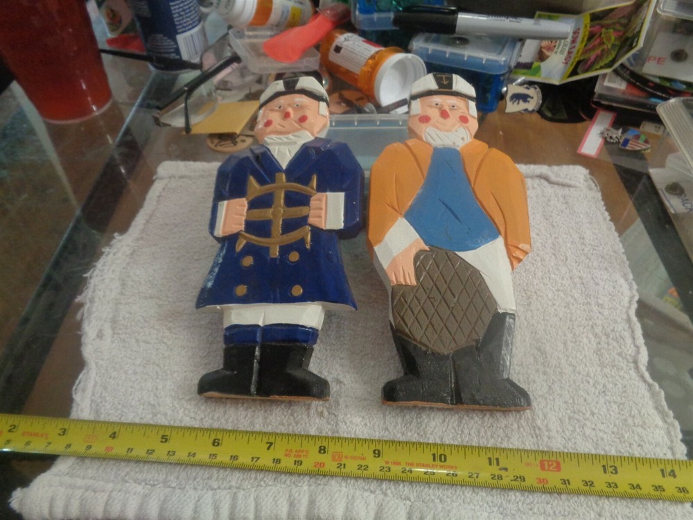Three Wooded Sailor Figurines (BOX#CAT)