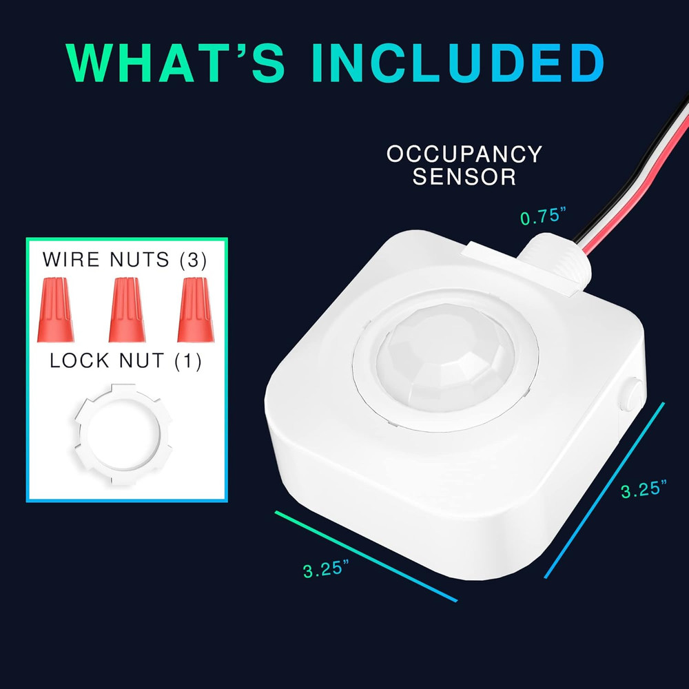 Ceiling Occupancy Motion Sensor, Passive Infrared Technology, High Bay Fixture M