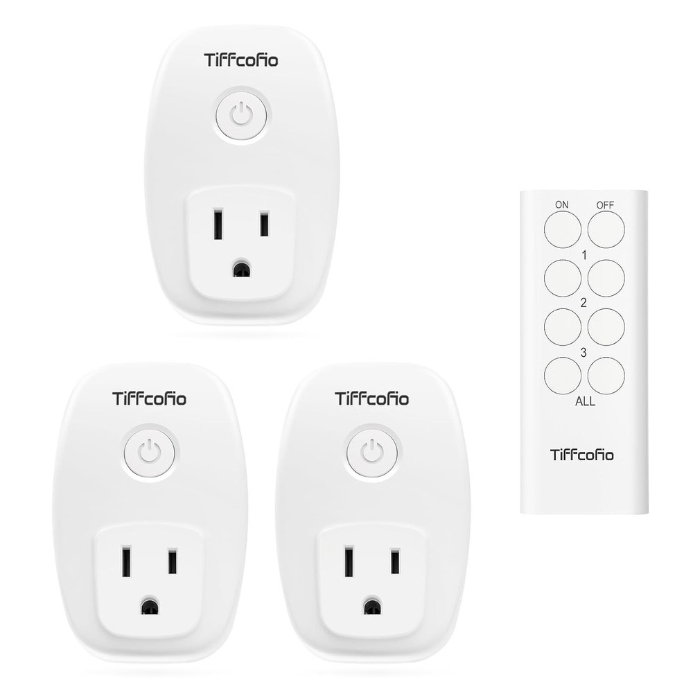 2 Pack Indoor Remote Control Outlet Plug, 15A, 100ft Range
