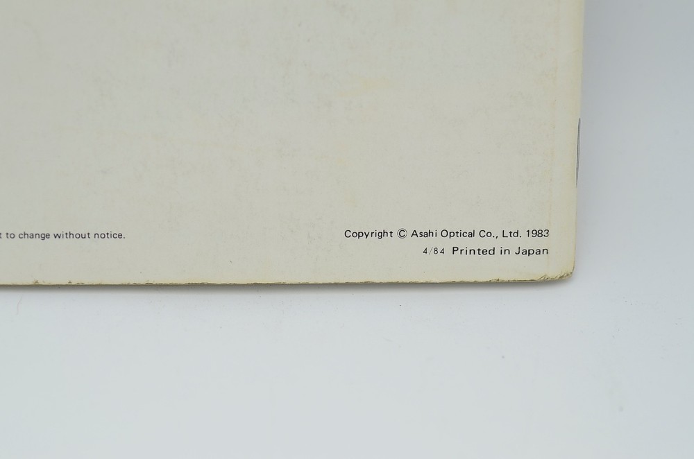 Pentax Super Program - Original Camera Instructions/Manual