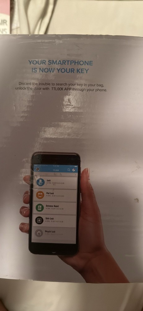 Bluetooth Smart Door Lock Fingerprint Unlock Passcode App Compatible Black