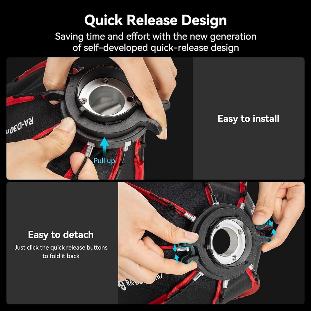 Lightweight Mini Parabolic Softbox for RC 60B COB Light - Enhanced Light Control