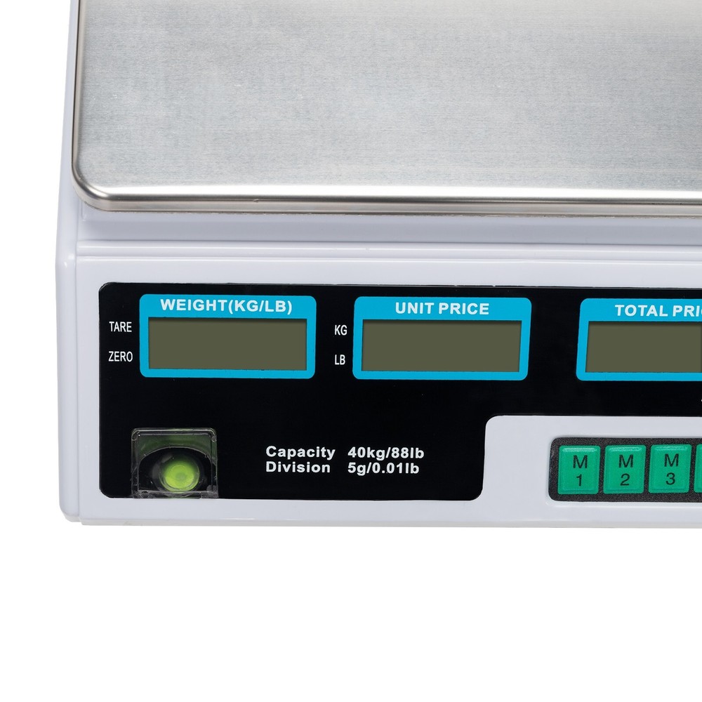 ACS-30 40kg/5g Digital Price Computing Scale for Vegetable US Plug Silver &White