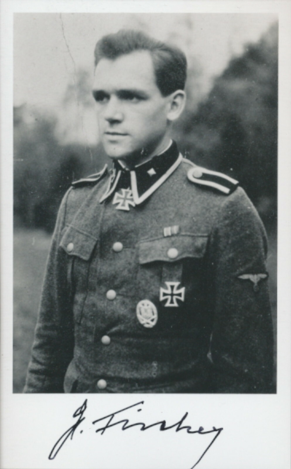 Gerhard Fischer  Knight's Cross Winner signed pic. Nice!