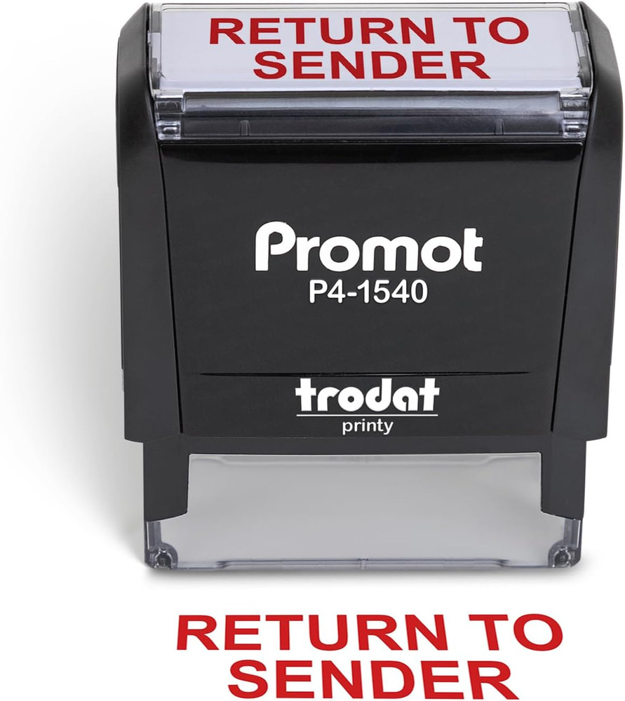 Return to Sender Self Inking Rubber Stamp - Refillable Business Stamper - Work,