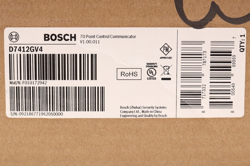 Bosch D7412GV4 Control Panel