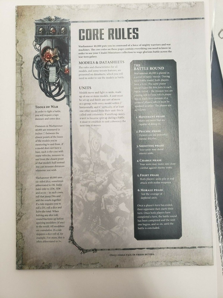 Warhammer 40k 8th Ed core rules reference rulebook Dark Imperium
