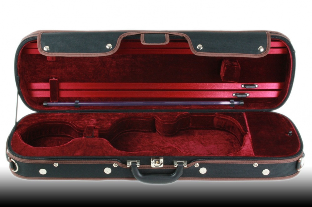 Petz Rectangular 4/4 Violin Case, Violin Case, Violin Case Case, Black/Red