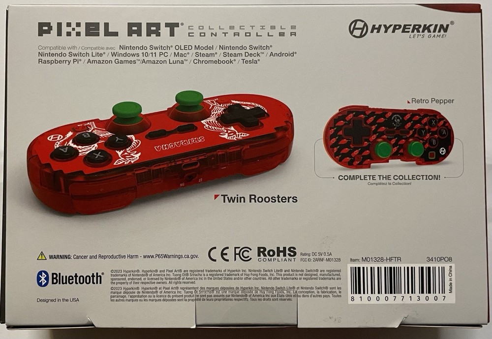 Hyperkin Limited Edition Pixel Art Sriracha Controller Switch 1-2 Brand New ￼￼