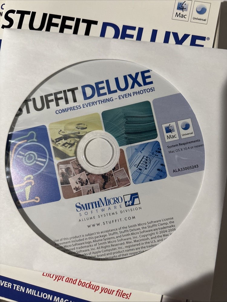 STUFFIT DELUXE Version 11 Vintage Software SmithMicro Mac OS X 10.4 Or Later