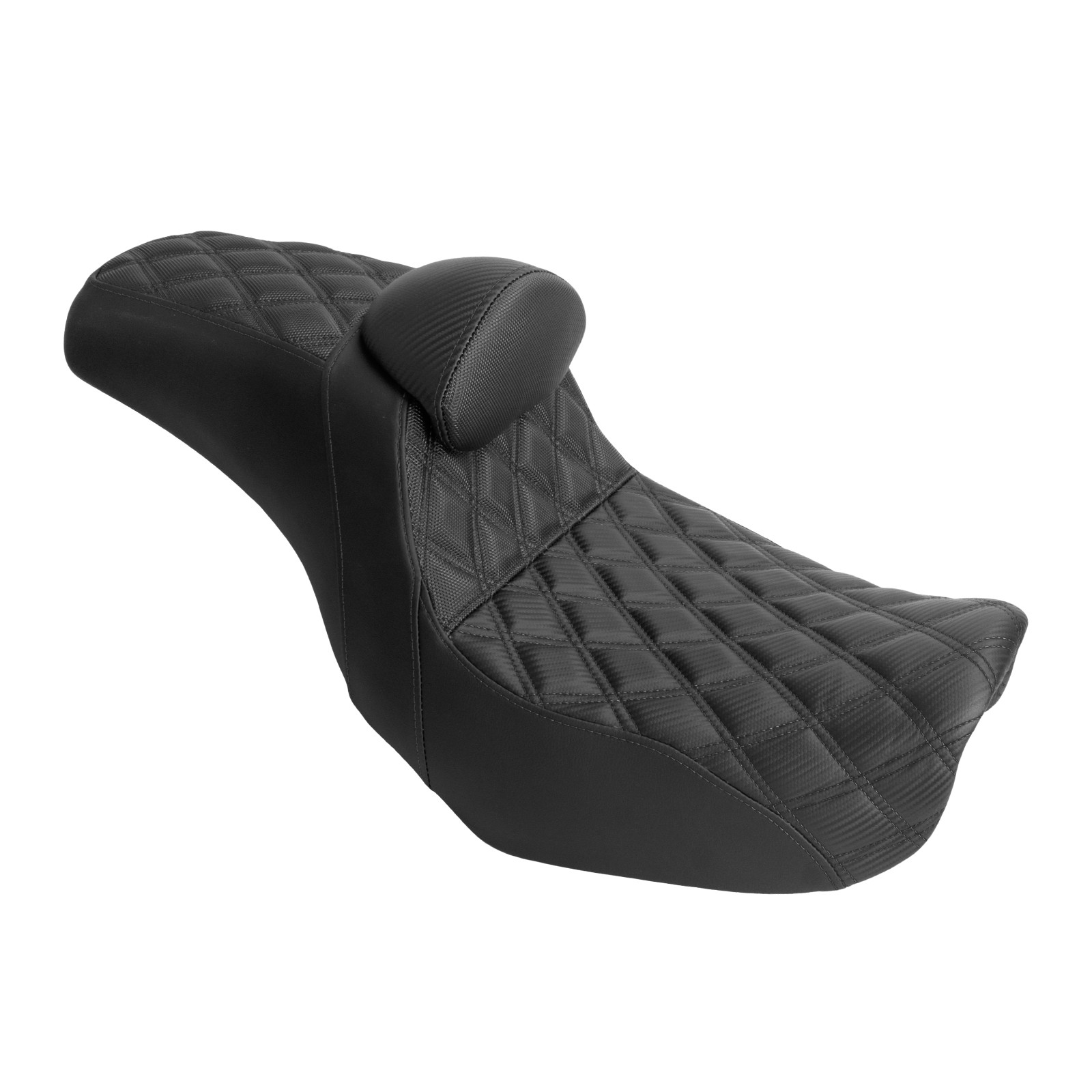 Black Stitching Seat W/ Driver Backrest Fit For Harley Dyna Super Glide 2006-17