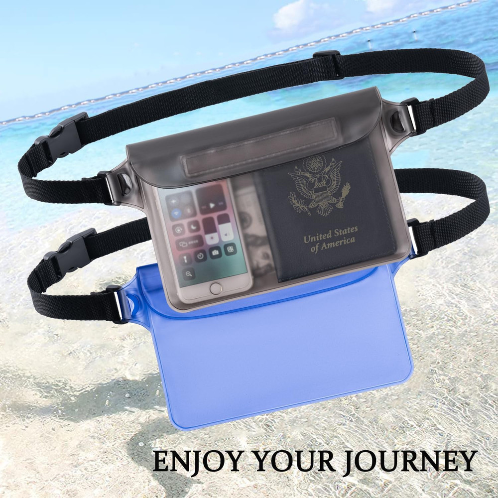 2-Pack Waterproof Pouch with Adjustable Waist Strap | Screen Touch Sensitive ...