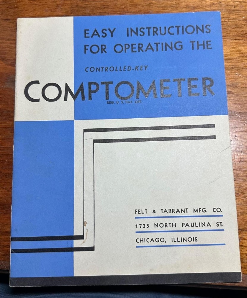 Easy Instructions Operating Controlled Key Comptometer Models 992 & D3-11 Manual