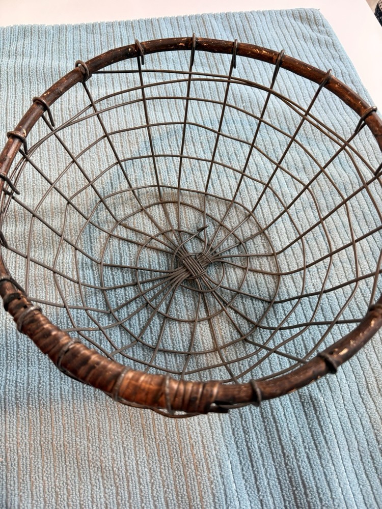 Round Wire Storage Basket Rustic Metal