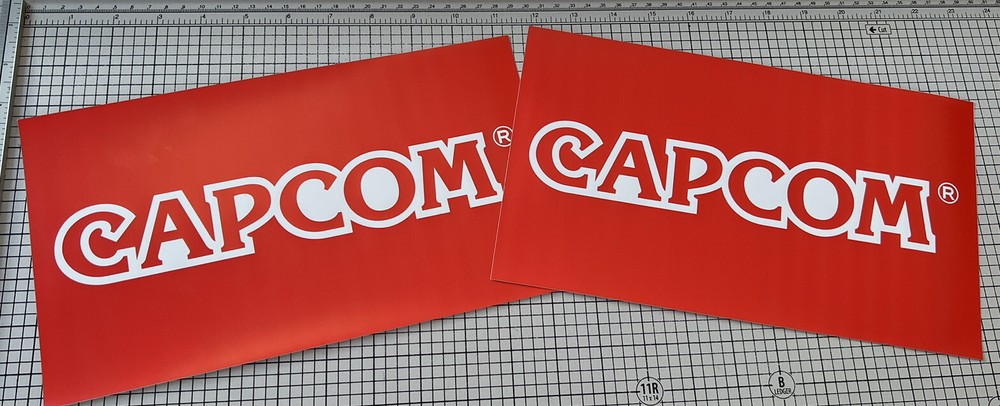 Capcom Red Arcade Side Art Sticker Pair 16” x 5”