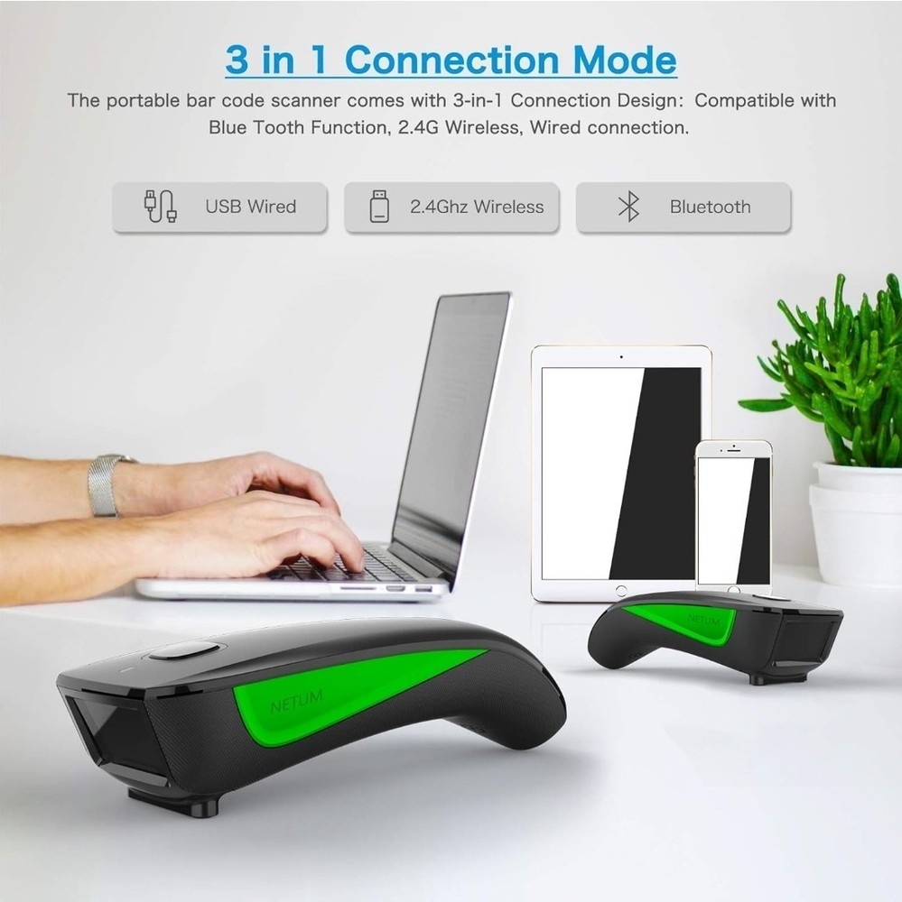 Netum Pocket Barcode Reader C740 Bluetooth Wireless Scanner New