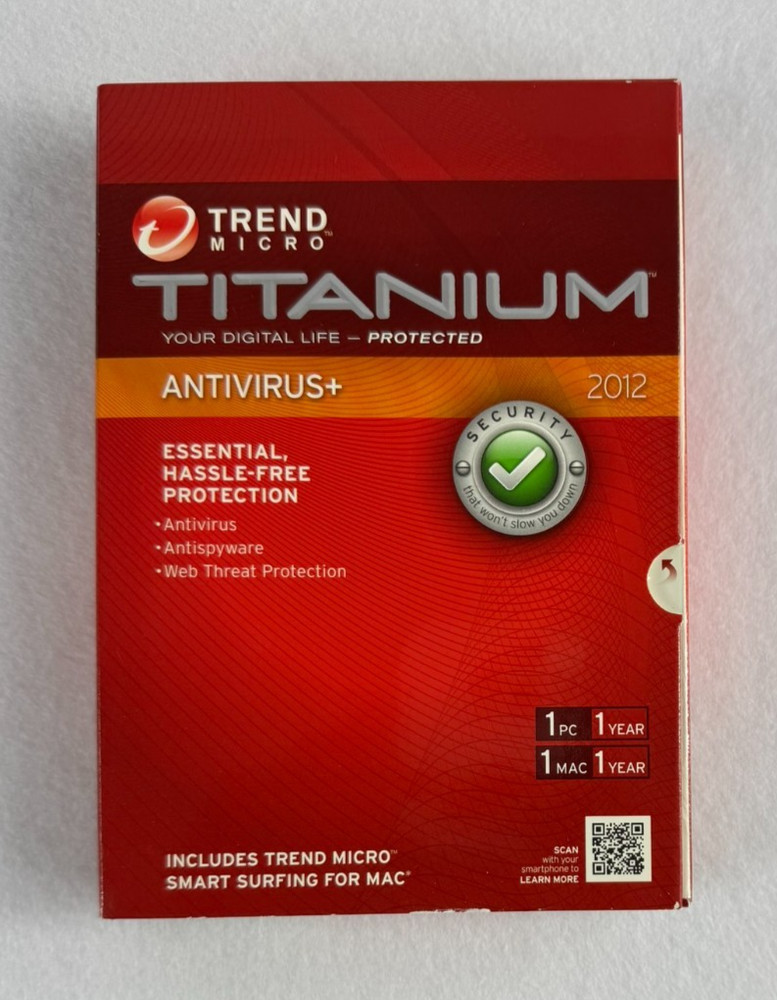 Trend Micro Titanium Antivirus+ 2012 PC & Mac 1 Year (Sealed)