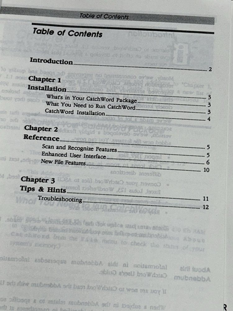 Logitech Software Catchword Intelligent OCR DOS Ver User's Guide MANUAL ONLY