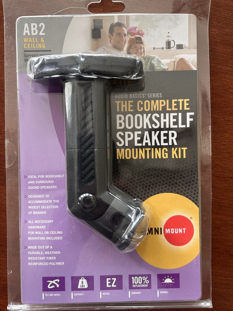 Complete Bookshelf Speaker Mounting Kit AB2 Wall & Ceiling Mount - 4pcs