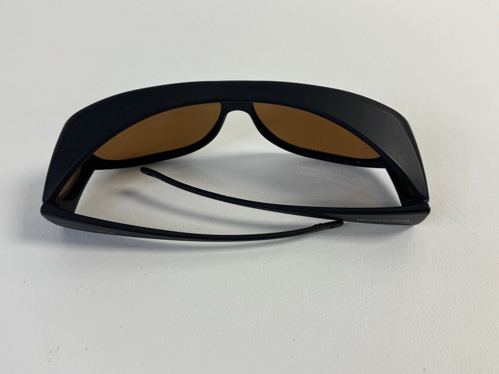 JONATHAN PAUL Polarized XL Sunglasses Fitovers Aviator Black Amber AV001A