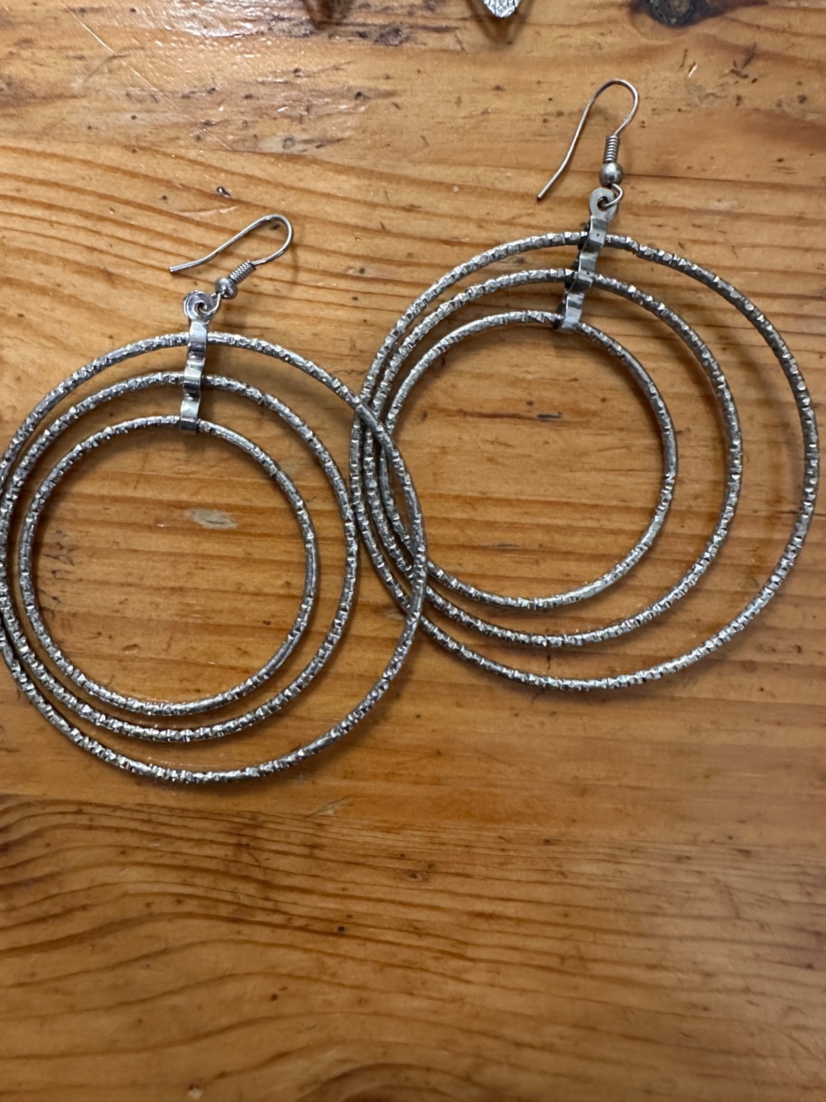 Lot Of 4 Pairs of Silver Tone Dangle Earrings Faux Gem Fantasy