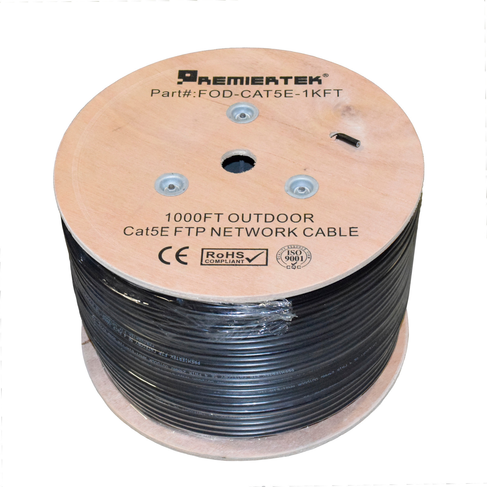 OUTDOOR SHIELD CAT5E FTP 1000FT DIRECT BURIAL ETHERNET LAN NETWORK CABLE WOODEN