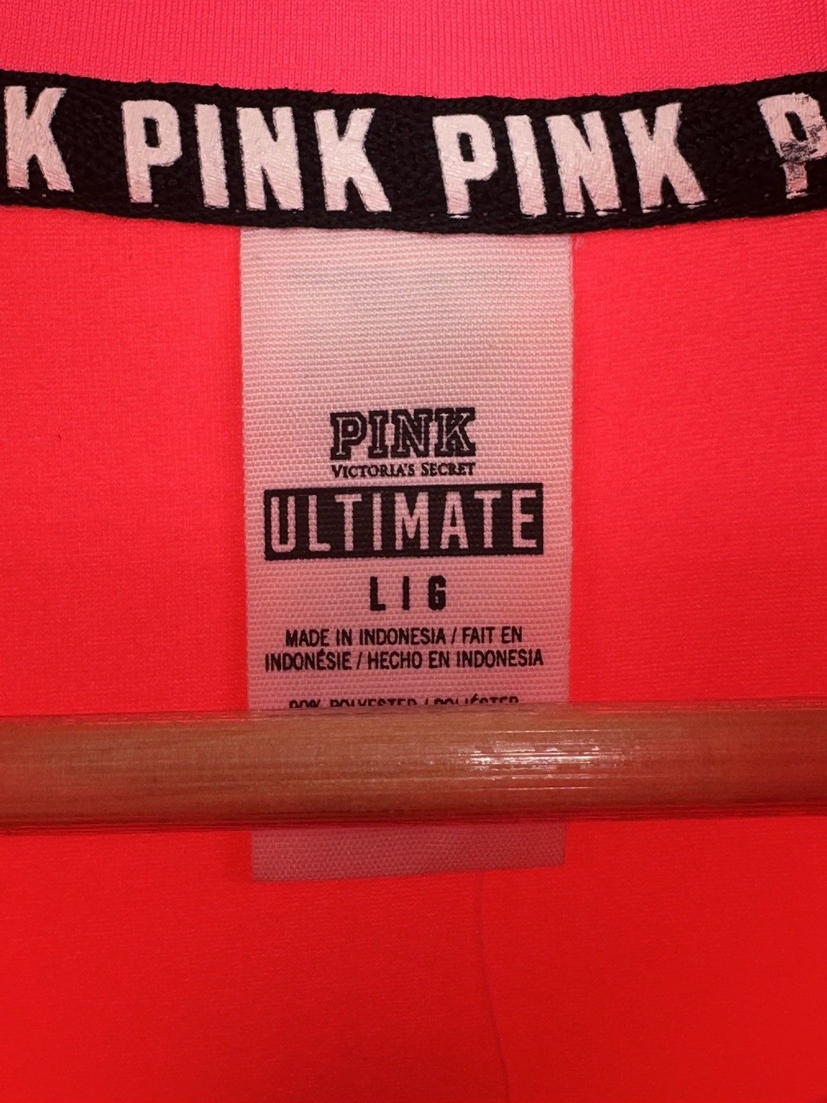 New PINK Victoria's Secret Ultimate Logo Pink Gray 1/4 Zip Pullover Women’s