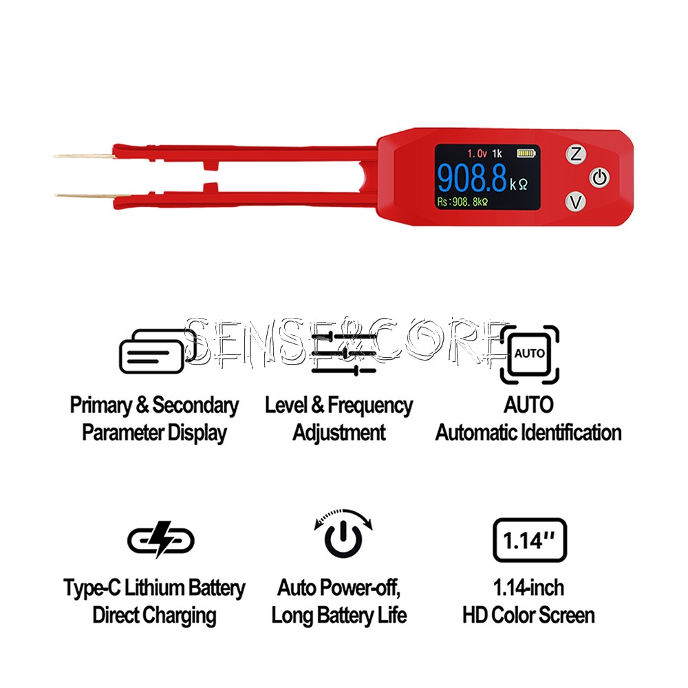 PZEM-039 Digital Smart Tweezer LCR Resistor Capacitance Diode Test Multimeter
