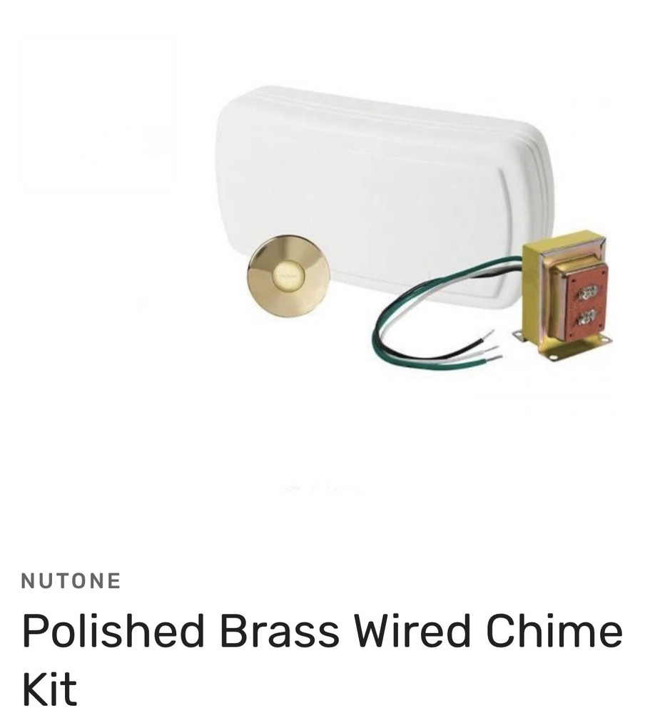 ⚡️Nutone BK131LPB Brass Lighted Wired Push Button Doorbell Chime Kit⚡️