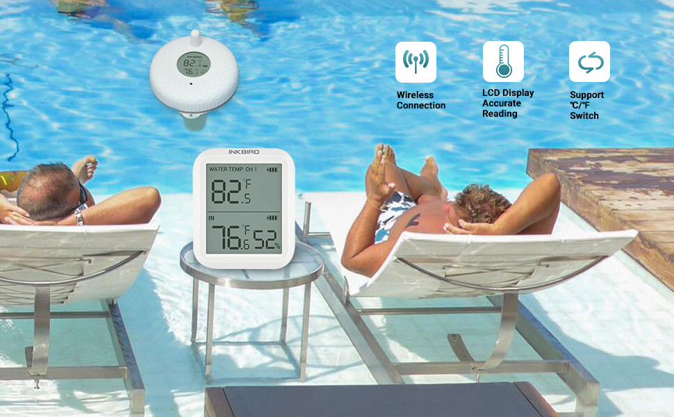 Inkbird Wireless Pool Thermometer Floating Outdoor Swimming Pool Pond Waterproof
