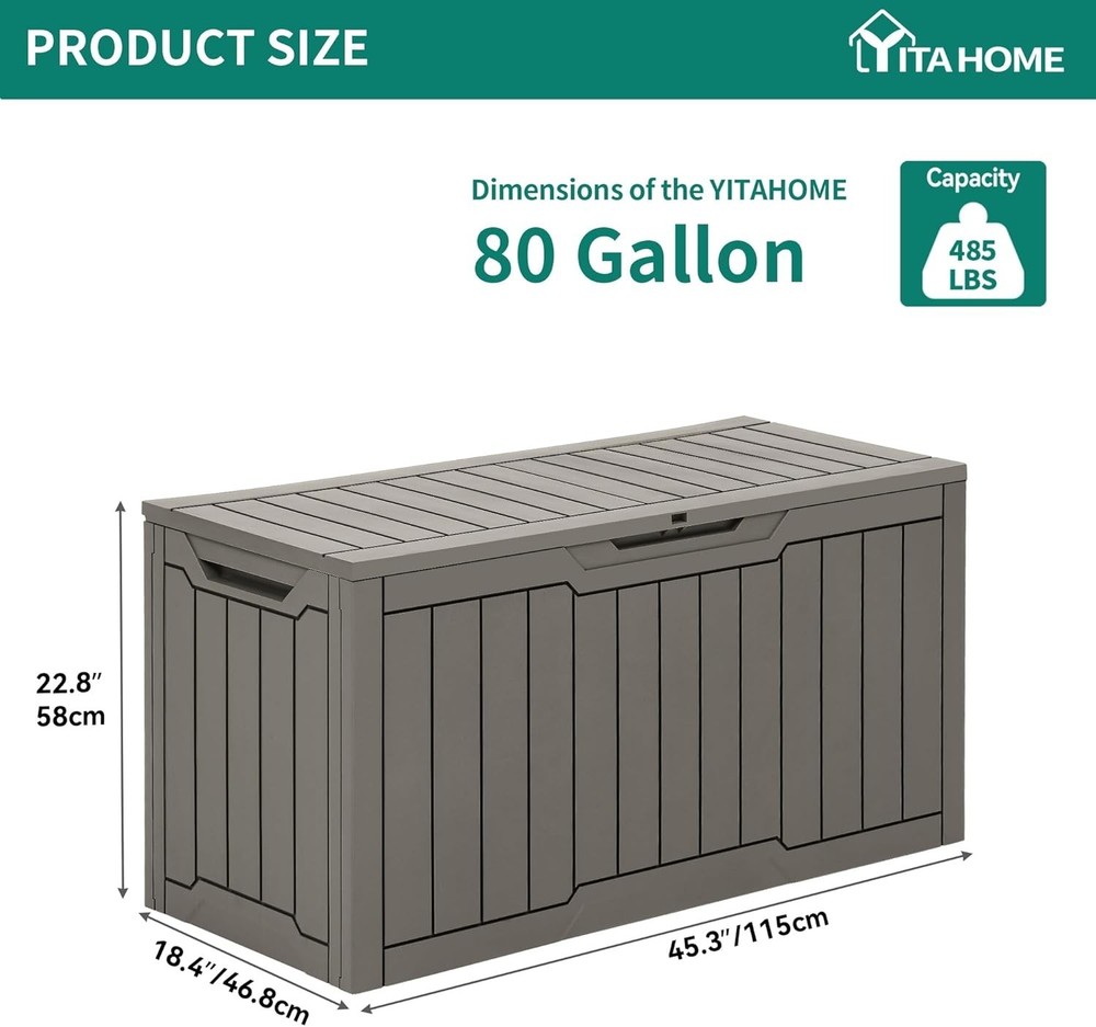 Waterproof Outdoor Storage Container 80 Gal