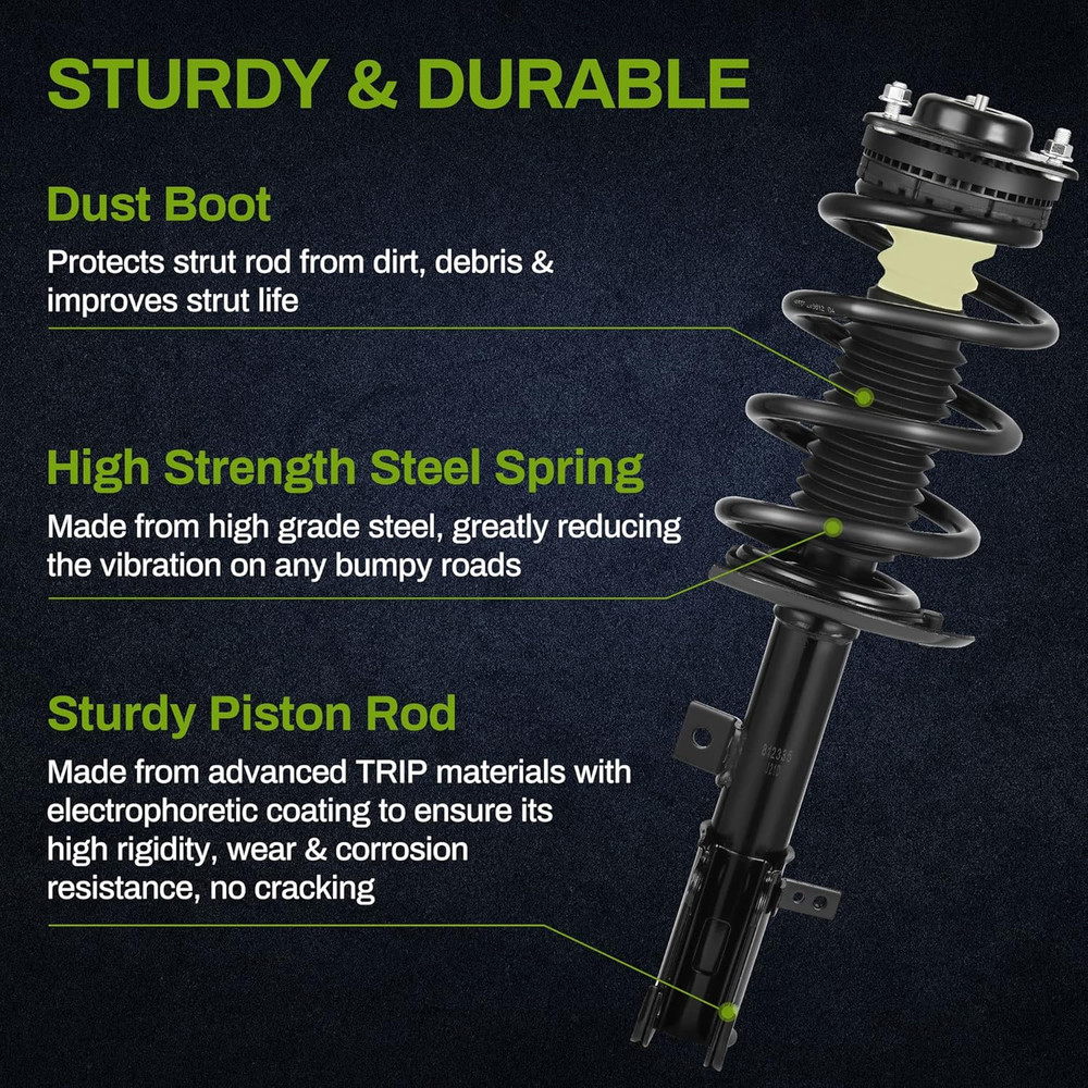 Front Pair Complete Struts Shocks Assembly Compatible with 2009-2019 Journey V6