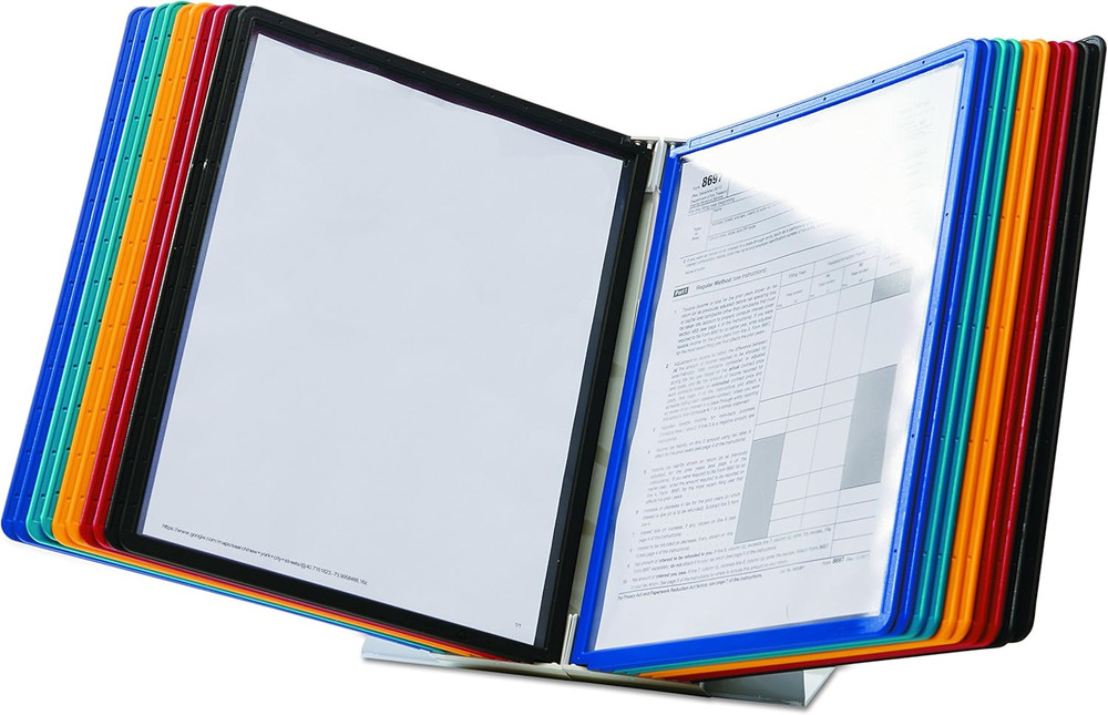 VARIO 20-Panel Desktop Reference System, Assorted Color Borders (536100) , Black