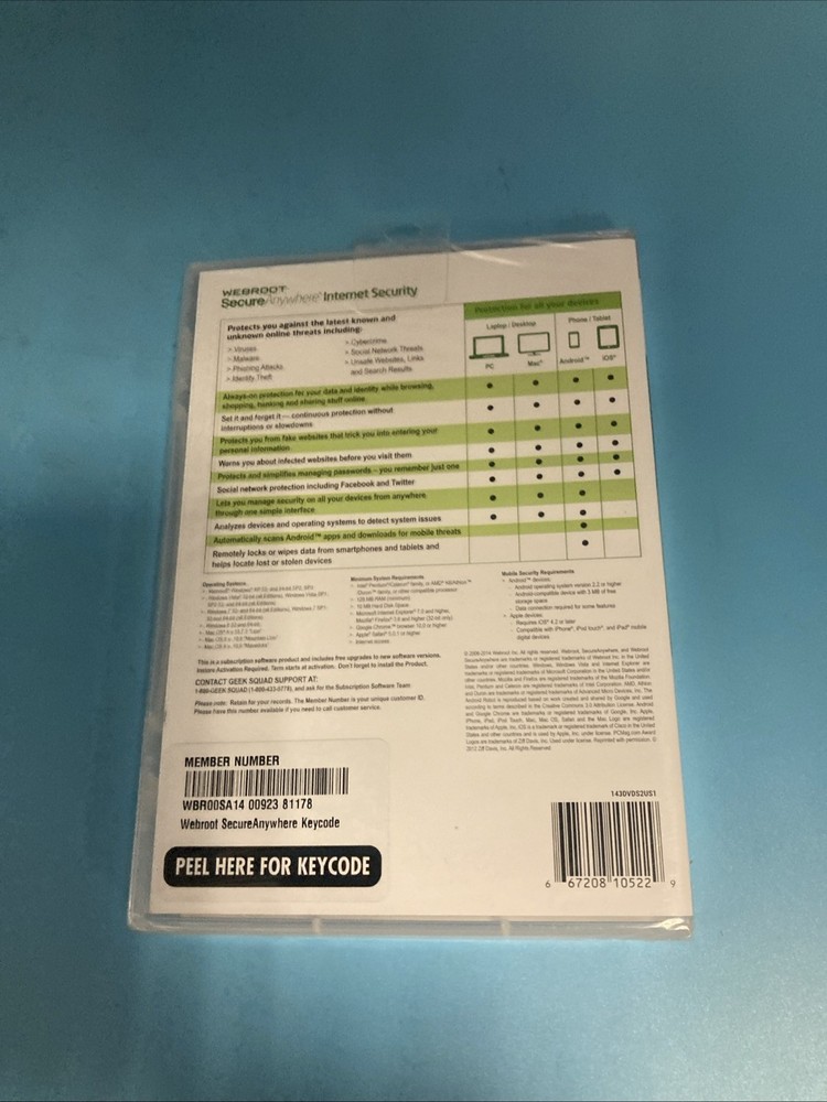 Internet Security Webroot Sealed