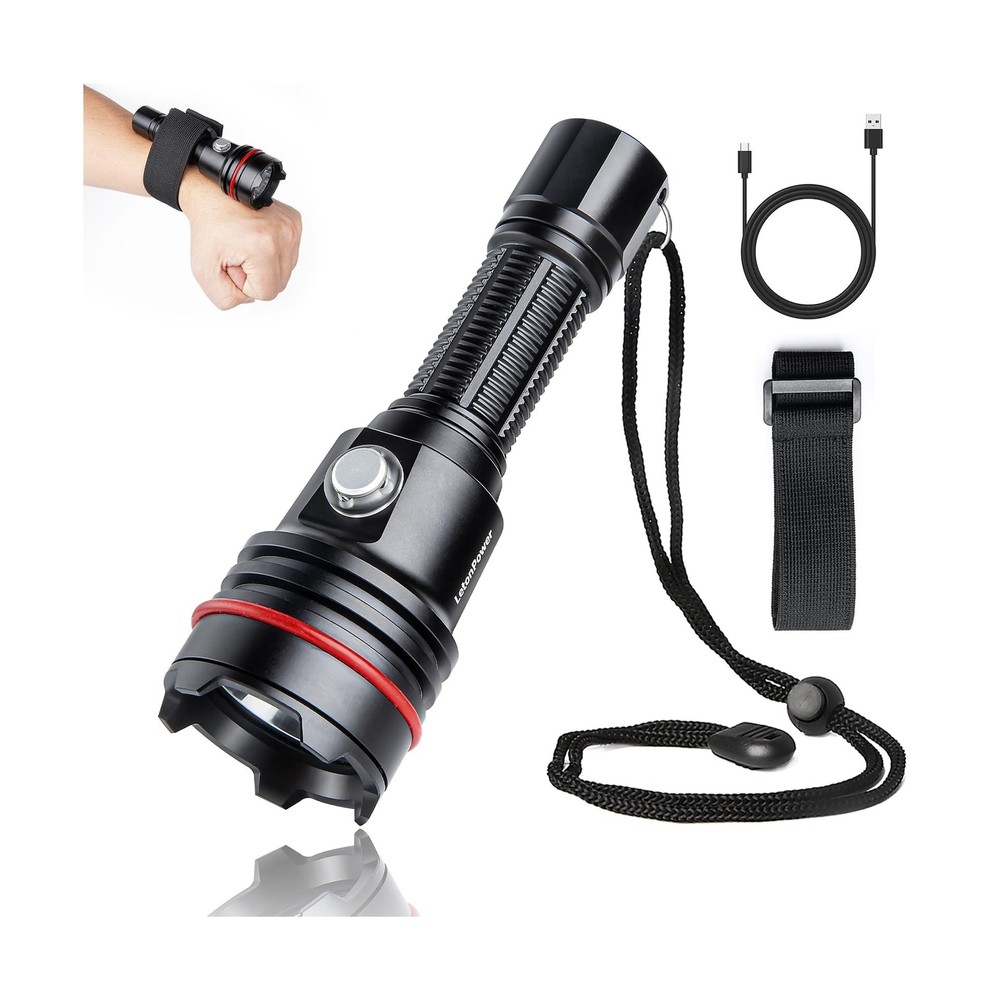 Diving Flashlight, 2000Lumens Dive Light,100m Underwater Flashlight,Dive Ligh...