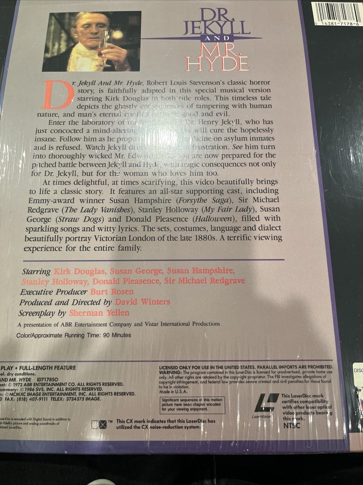 Dr. Jekyll and Mr. Hyde (Laserdisc) (location 3)