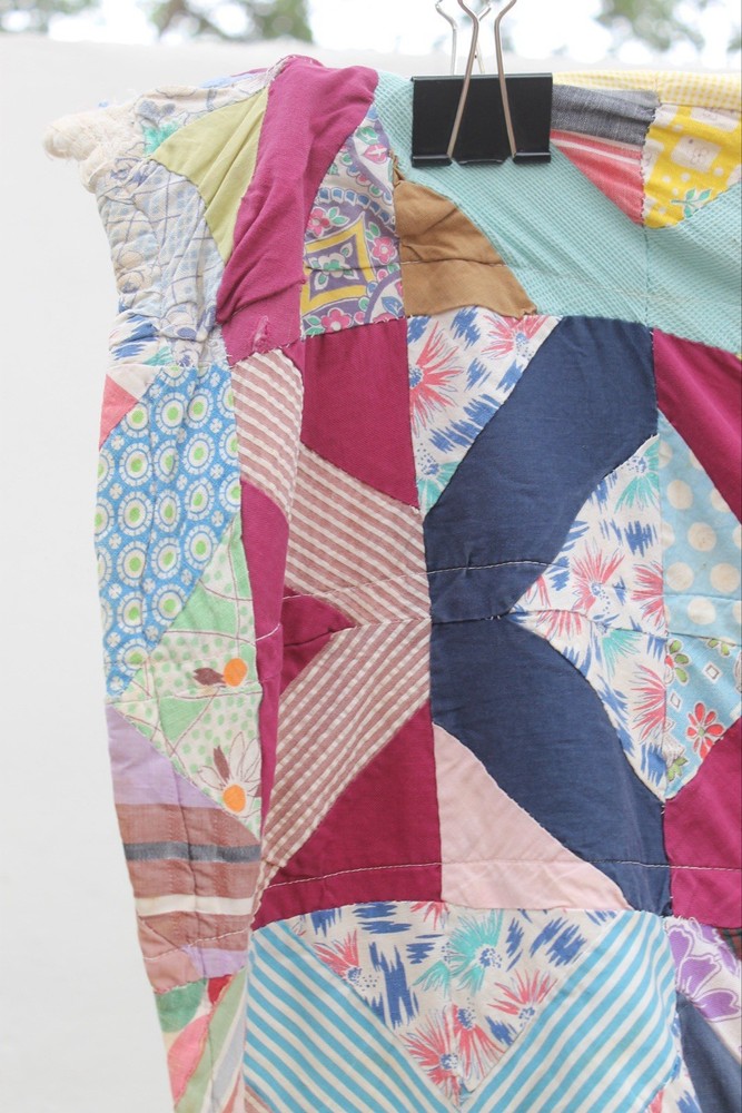 Antique Crazy Abstract Heirloom Patchwork Quilt