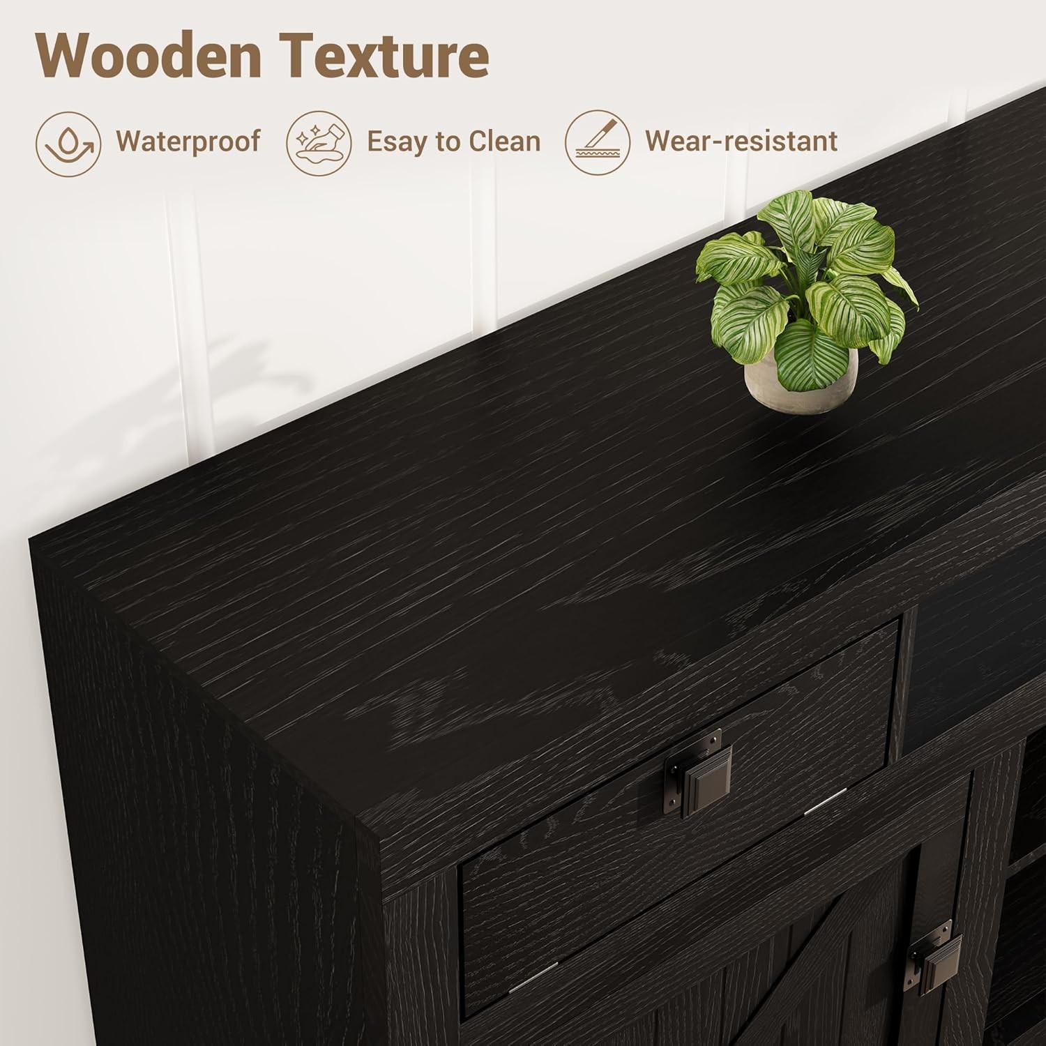 Farmhouse TV Stand for 80 in TVs, 70" Wide Entertainment Center with 4 Drawers