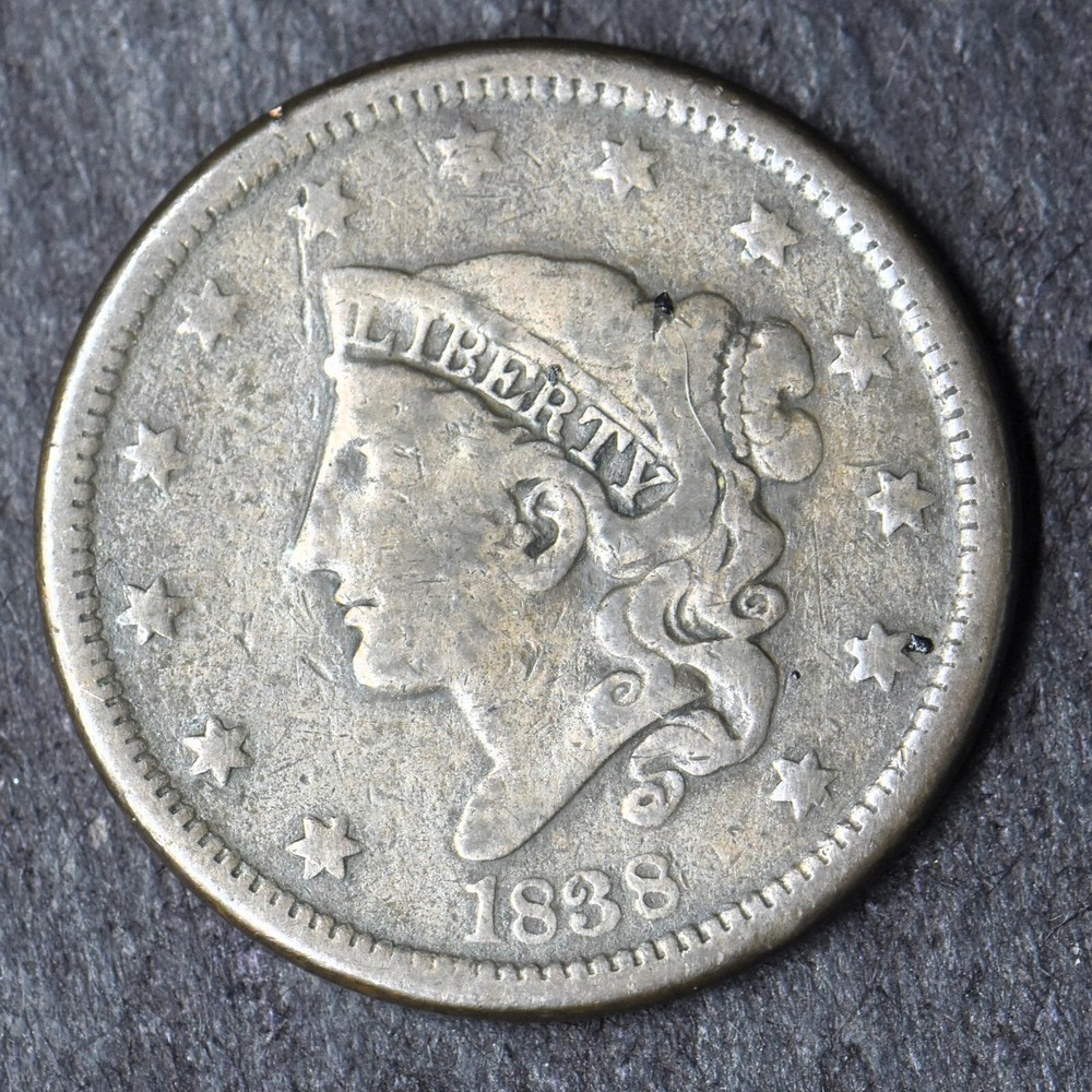 1838 Coronet Head Large Cent - COINGIANTS -