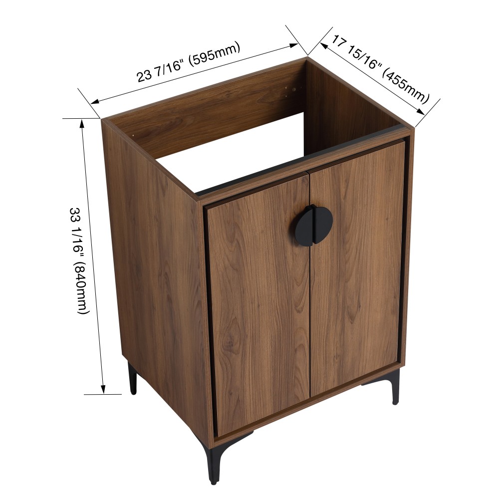 Vanity with Double Soft-Close Doors for Bathrooms Without Sinks