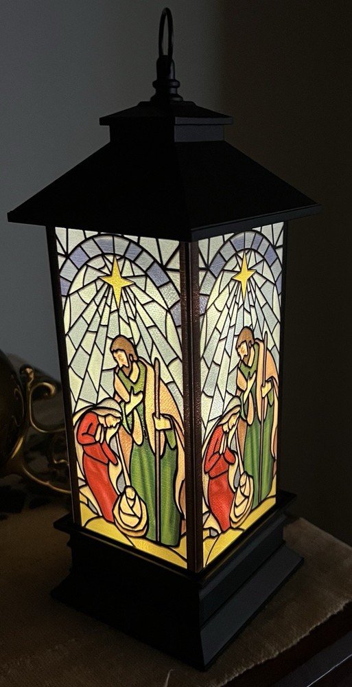 Stained Glass Nativity Lantern